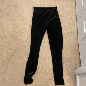 Black Spanx velvet leggings